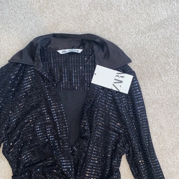 ZARA SEQUIN Black Dress - Picture 10 of 13
